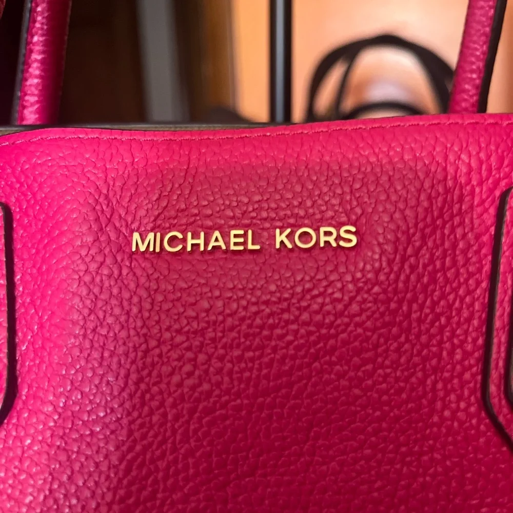 Michael Kors Pink Structured Tote Bag with Charm